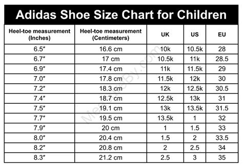 Adidas Shoe Size Chart, Fitting and Tips 